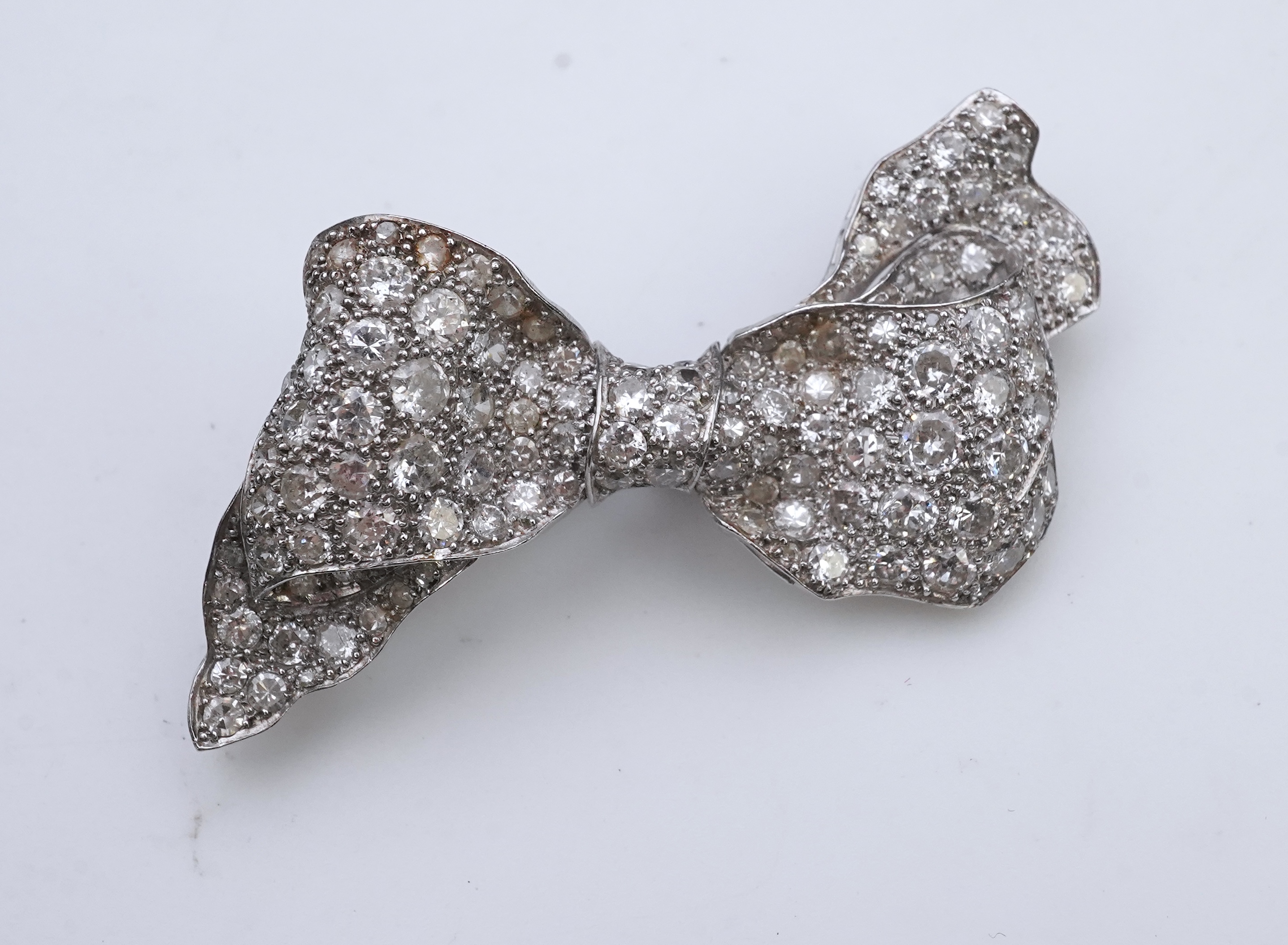 A diamond brooch, mid 20th century